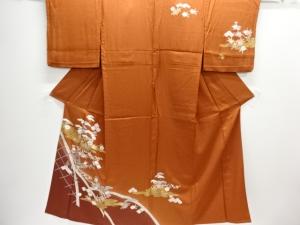 流水に花古典柄単衣訪問着